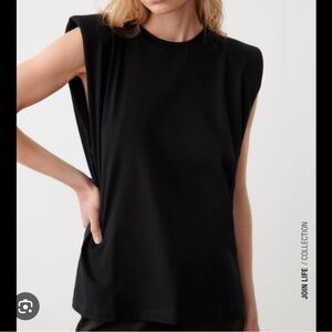 ZARA- Black Sleeveless Top Shoulder Pads